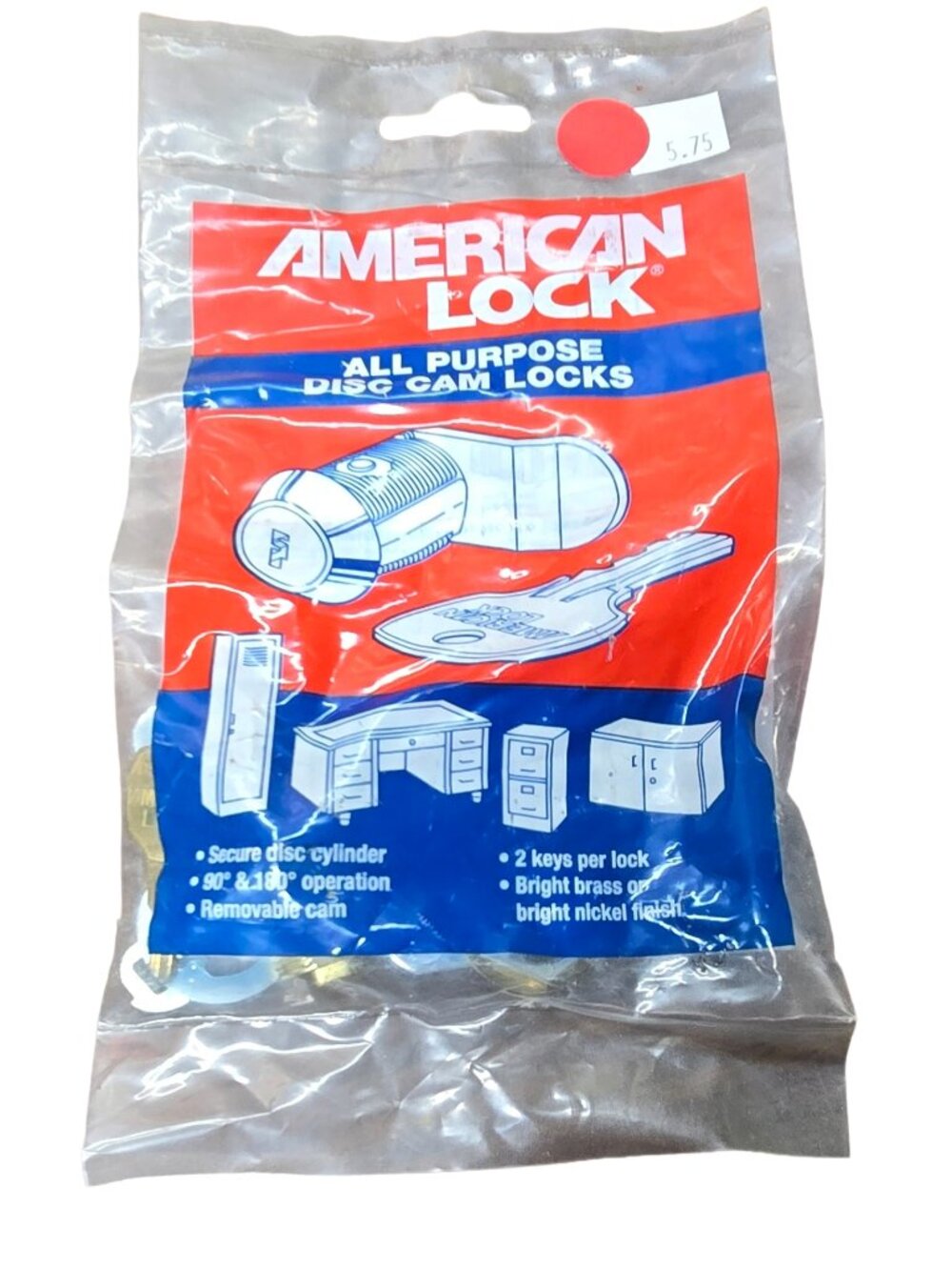 American Lock Co. All Purpose Disk Cam Lock 2 Keys